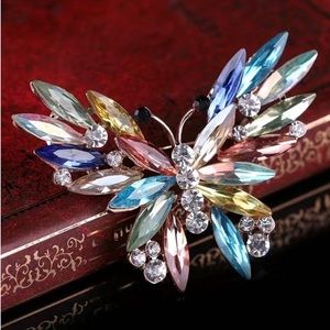 Crystal and Rhinestone Butterfly Women’s Brooch